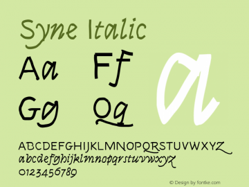 Syne Italic Version 1.000 Font Sample