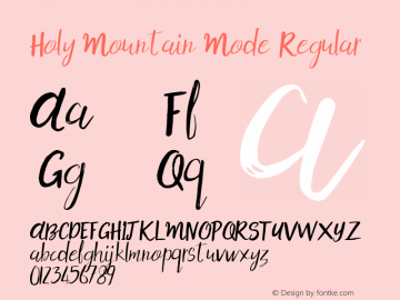 HolyMountainMode Version 1.000 Font Sample