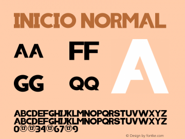 INICIO NORMAL Version 1.00 July 16, 2015, initial release Font Sample