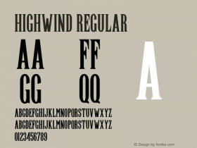 Highwind Version 1.000 Font Sample