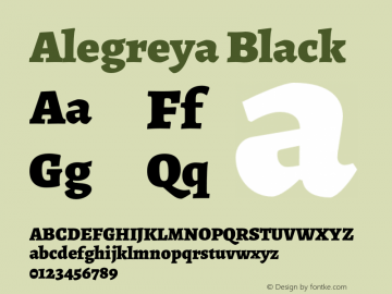Alegreya Black Version 2.008;PS 002.008;hotconv 1.0.88;makeotf.lib2.5.64775图片样张