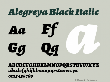 Alegreya Black Italic Version 2.008; ttfautohint (v1.8)图片样张