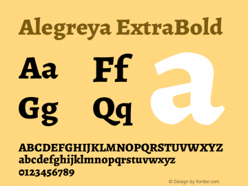 Alegreya ExtraBold Version 2.008;PS 002.008;hotconv 1.0.88;makeotf.lib2.5.64775 Font Sample