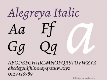 Alegreya Italic Version 2.008; ttfautohint (v1.8)图片样张