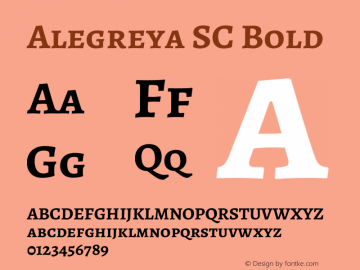 Alegreya SC Bold Version 2.008; ttfautohint (v1.8) Font Sample