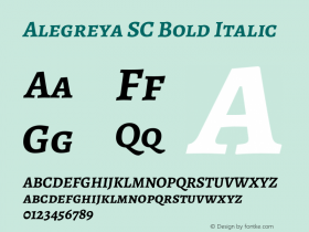 Alegreya SC Bold Italic Version 2.008;PS 002.008;hotconv 1.0.88;makeotf.lib2.5.64775图片样张