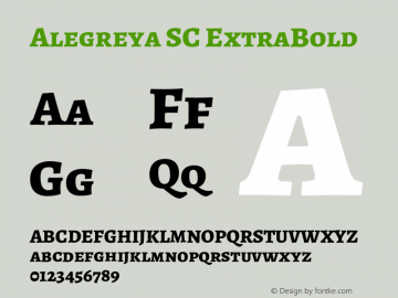 Alegreya SC ExtraBold Version 2.008;PS 002.008;hotconv 1.0.88;makeotf.lib2.5.64775 Font Sample