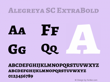 Alegreya SC ExtraBold Version 2.008; ttfautohint (v1.8) Font Sample