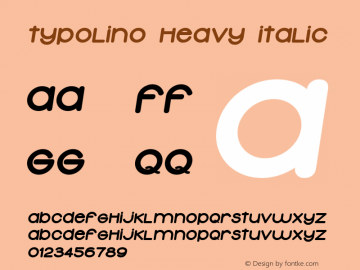 Typolino Heavy Italic Version 1.000图片样张