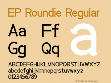 EP Roundie Version 1.0 Font Sample