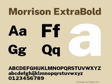 Morrison ExtraBold Version 0.030; ttfautohint (v1.8.1) Font Sample