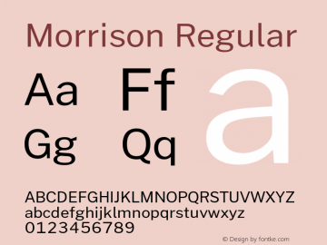Morrison Regular Version 0.030; ttfautohint (v1.8.1) Font Sample