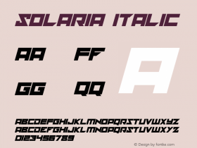 solaria Italic Version 1.00 August 12, 2018, initial release图片样张