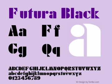 Futura Black 1.000 Font Sample