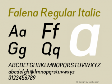 Falena Regular Italic Version 1.000;PS 001.000;hotconv 1.0.88;makeotf.lib2.5.64775图片样张