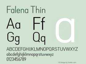 Falena Thin Version 1.000;PS 001.000;hotconv 1.0.88;makeotf.lib2.5.64775 Font Sample