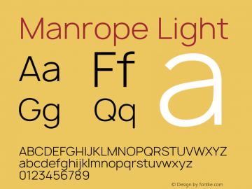 Manrope Light Version 1.100;PS 001.100;hotconv 1.0.88;makeotf.lib2.5.64775图片样张