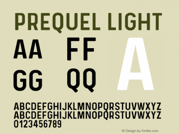 Prequel-light Version 1.000;PS 001.000;hotconv 1.0.88;makeotf.lib2.5.64775 Font Sample