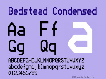 Bedstead Condensed Version 002.000 Font Sample