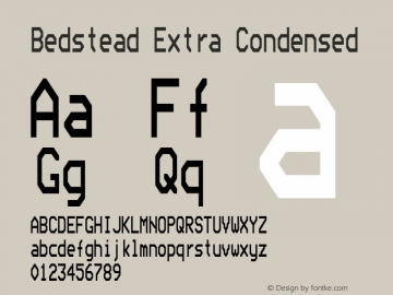 Bedstead Extra Condensed Version 002.000 Font Sample