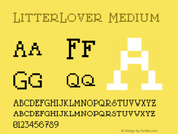 LitterLover Version 001.000 Font Sample