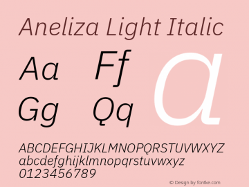 Aneliza Light Italic Version 3.0图片样张