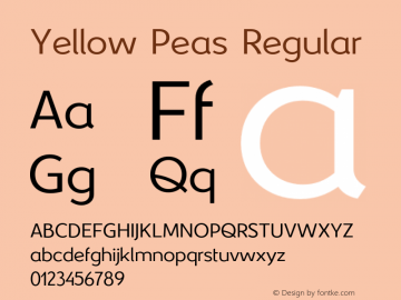 Yellow Peas Regular Version 4.001;PS 004.001;hotconv 1.0.88;makeotf.lib2.5.64775图片样张