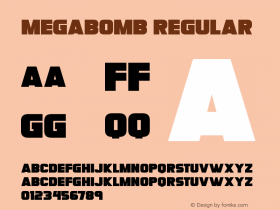 Megabomb Version 1.00 August 16, 2018, initial release Font Sample