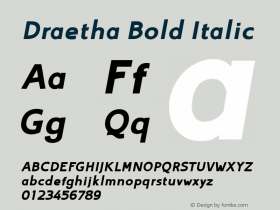 Draetha-BoldItalic Initial Release Version 1.000图片样张