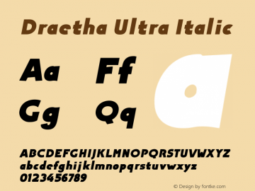 Draetha-UltraItalic Initial Release Version 1.000 Font Sample