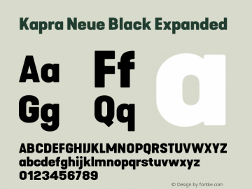 Kapra Neue Black Expanded Version 1.000;PS 001.000;hotconv 1.0.88;makeotf.lib2.5.64775图片样张