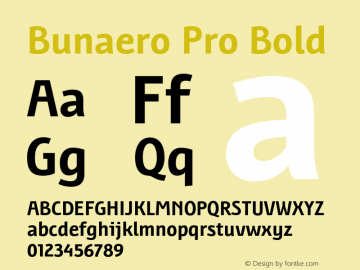 BunaeroPro-Bold Version 1.115 Font Sample