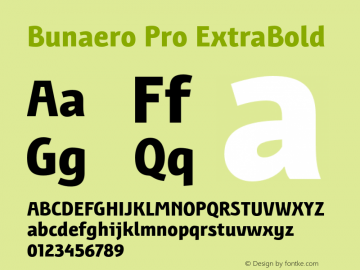 BunaeroPro-ExtraBold Version 1.115 Font Sample