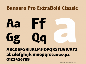 BunaeroPro-ExtraBoldCl Version 1.106 Font Sample