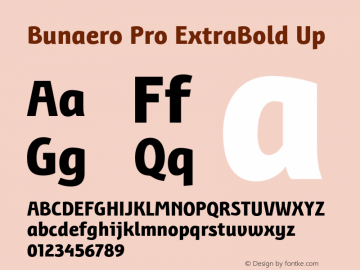 BunaeroPro-ExtraBoldUp Version 1.105 Font Sample