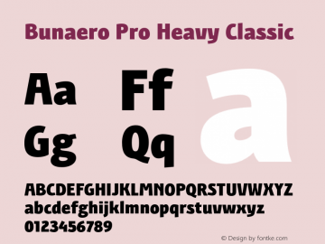 BunaeroPro-HeavyCl Version 1.106 Font Sample