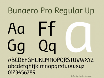 BunaeroPro-RegularUp Version 1.105 Font Sample