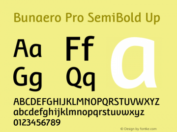 BunaeroPro-SemiBoldUp Version 1.105 Font Sample