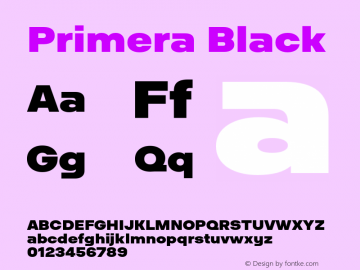 Primera-Black Version 1.000 Font Sample