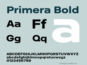 Primera-Bold Version 1.000 Font Sample