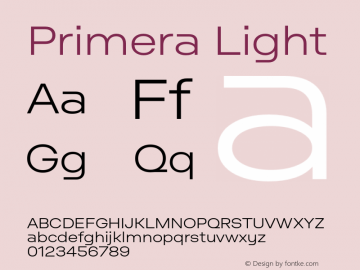 Primera-Light Version 1.000 Font Sample