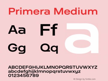 Primera-Medium Version 1.000 Font Sample