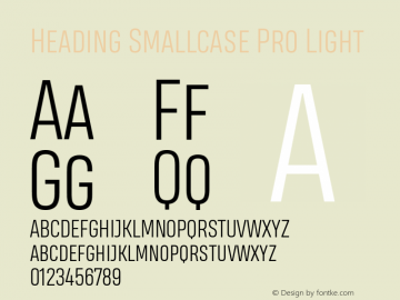 Heading Smallcase Pro Light Version 2.001 Font Sample