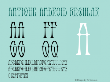 AntiqueAndroid-Regular 1.0 Font Sample