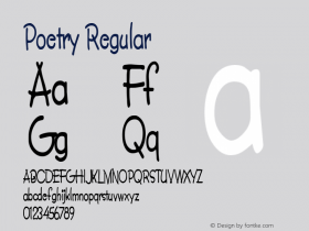 Poetry Regular Altsys Metamorphosis:11/13/94 Font Sample