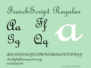 FrenchScript Regular 001.003 Font Sample