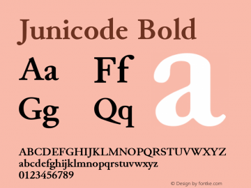 Junicode Bold Version 1.000;PS 1.001;hotconv 16.6.54;makeotf.lib2.5.65590; ttfautohint (v1.6) Font Sample