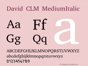 David CLM Medium Italic Version 0.132图片样张