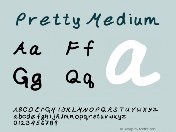 Pretty Medium Version 001.000 Font Sample