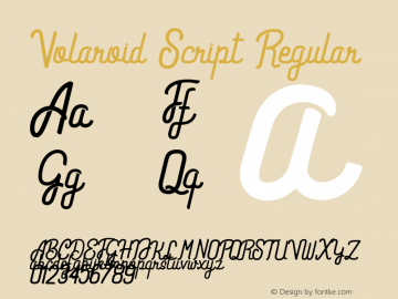 Volaroid Script Version 1.00;August 18, 2018;FontCreator 11.5.0.2427 64-bit图片样张